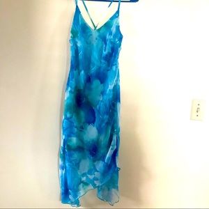 Beautiful Sheer Aqua Blue Floral Dress